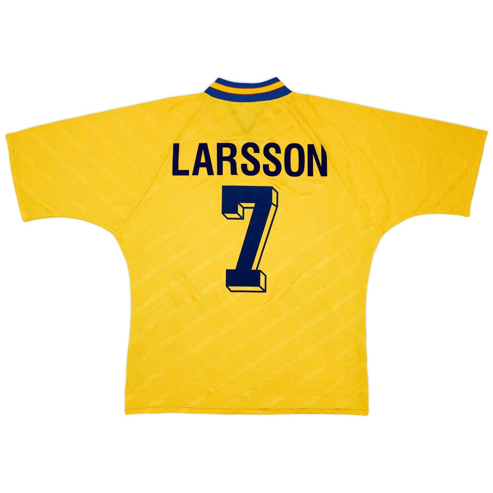 1994-96 Sweden Home Shirt Larsson #7 - 8/10 - (XL)