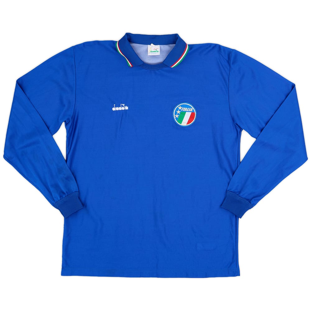 1986-91 Italy Home L/S Shirt - 9/10 - (L)