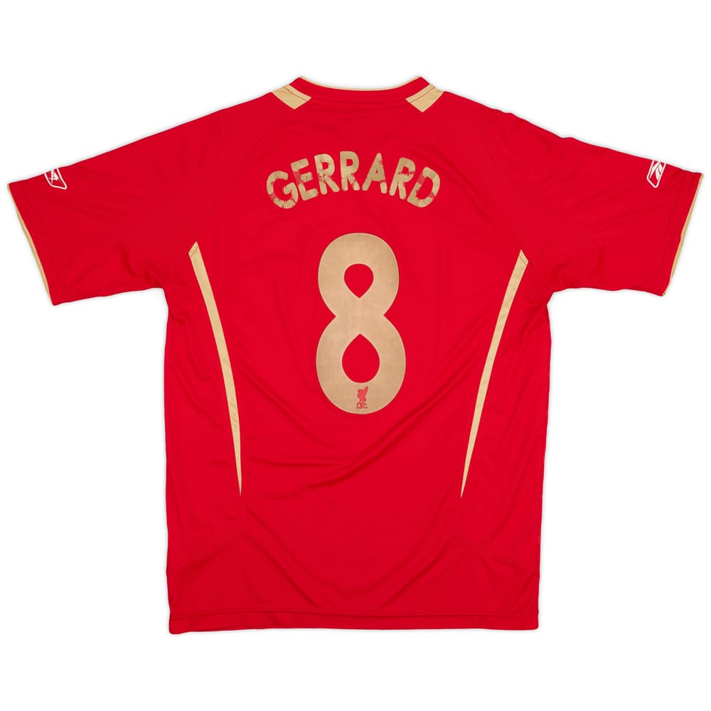 2005-06 Liverpool CL Home Shirt Gerrard #8 - 4/10 - (M)