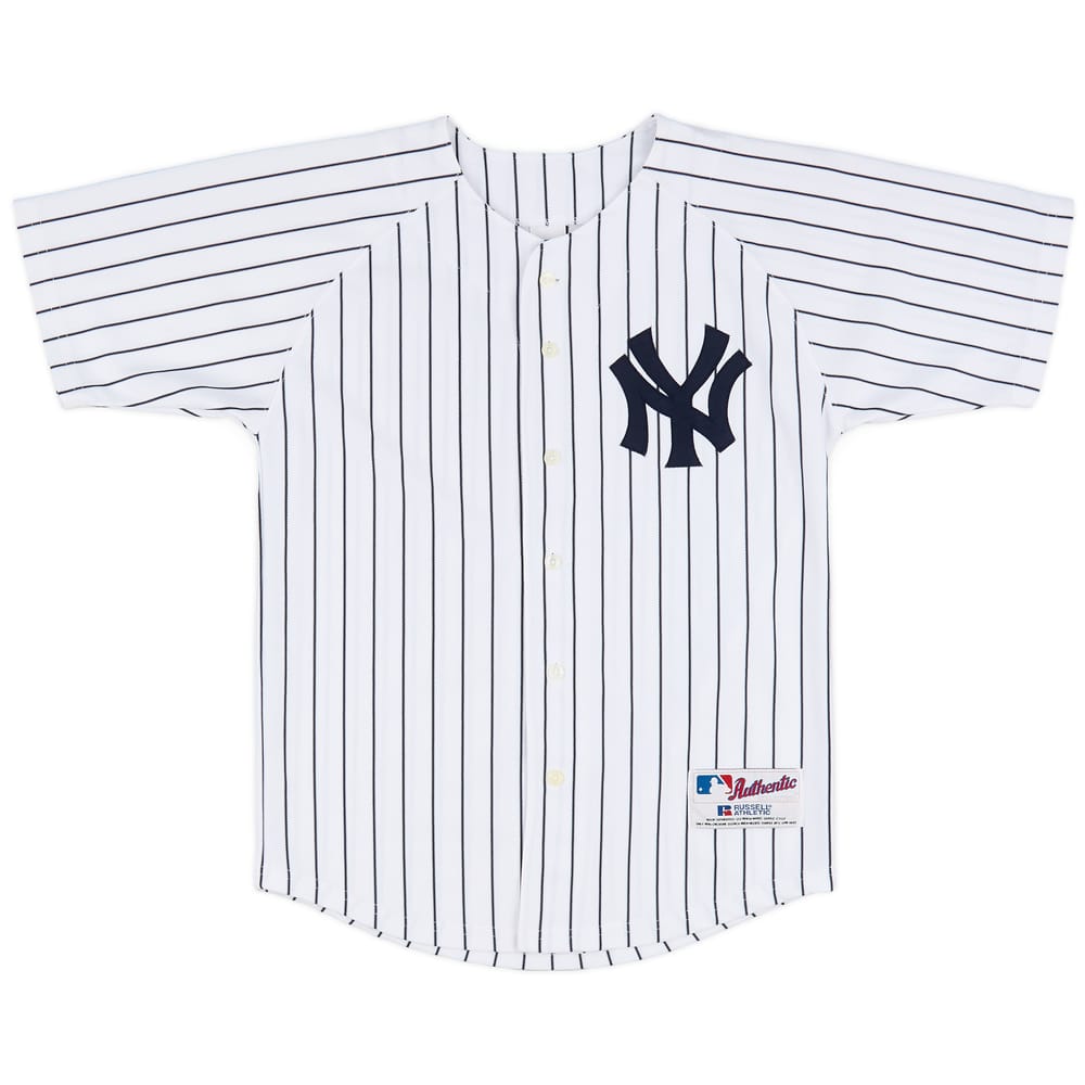 2002-04 New York Yankees Russell Athletic Authentic Home Jersey - 9/10 - (XL.Boys)
