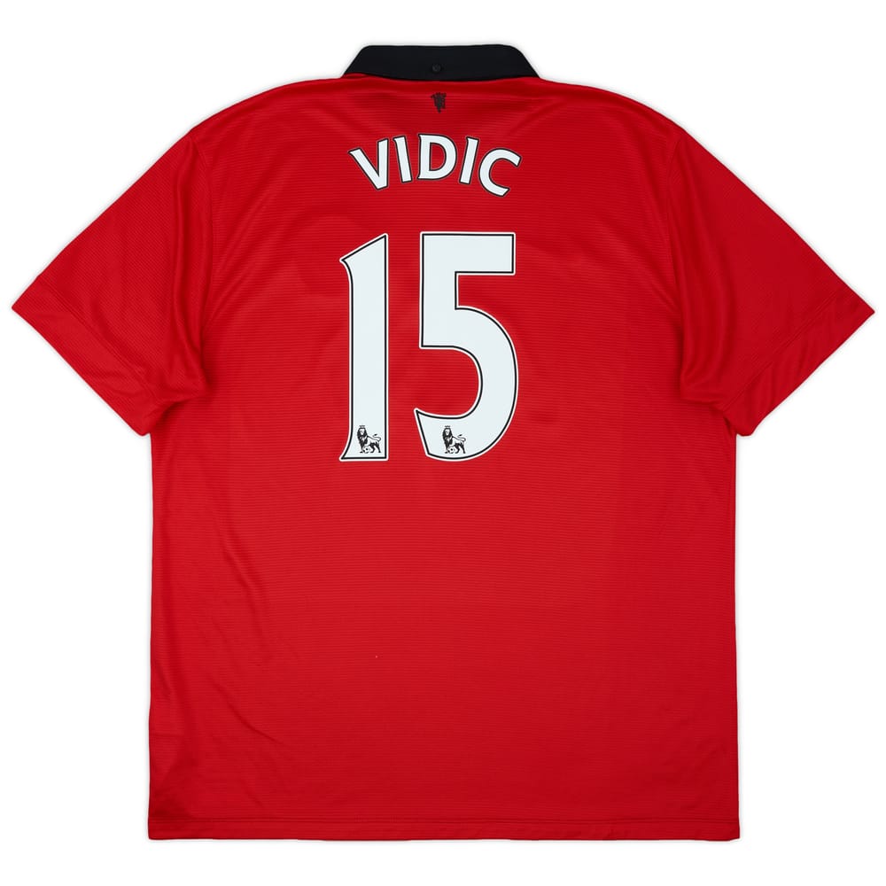 2013-14 Manchester United Home Shirt Vidic #15 - 7/10 - (XL)