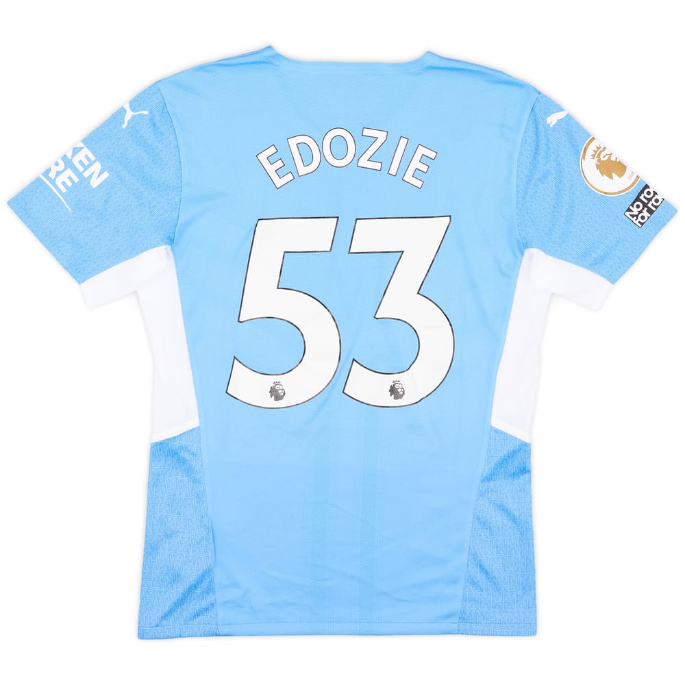 2021-22 Manchester City Match Issue Home Shirt Edozie #53