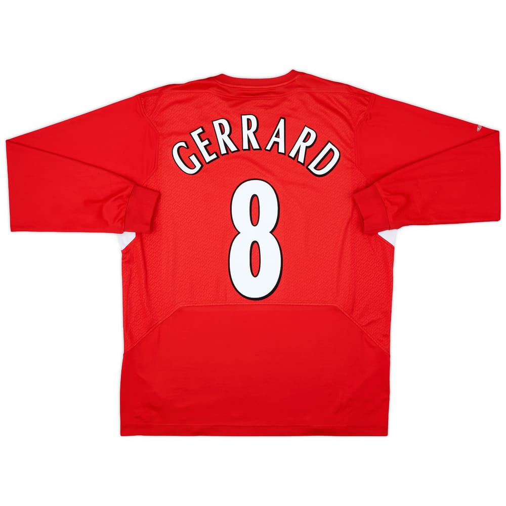 2004-06 Liverpool Home L/S Shirt Gerrard #8 - 4/10 - (L)