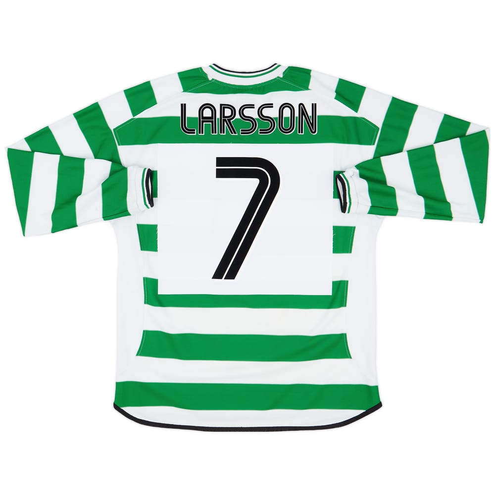 2001-03 Celtic Home L/S Shirt Larsson #7 - 8/10 - (L)