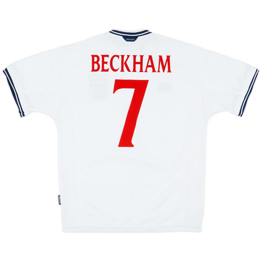 1999-01 England Home Shirt Beckham #7 - 6/10 - (L)