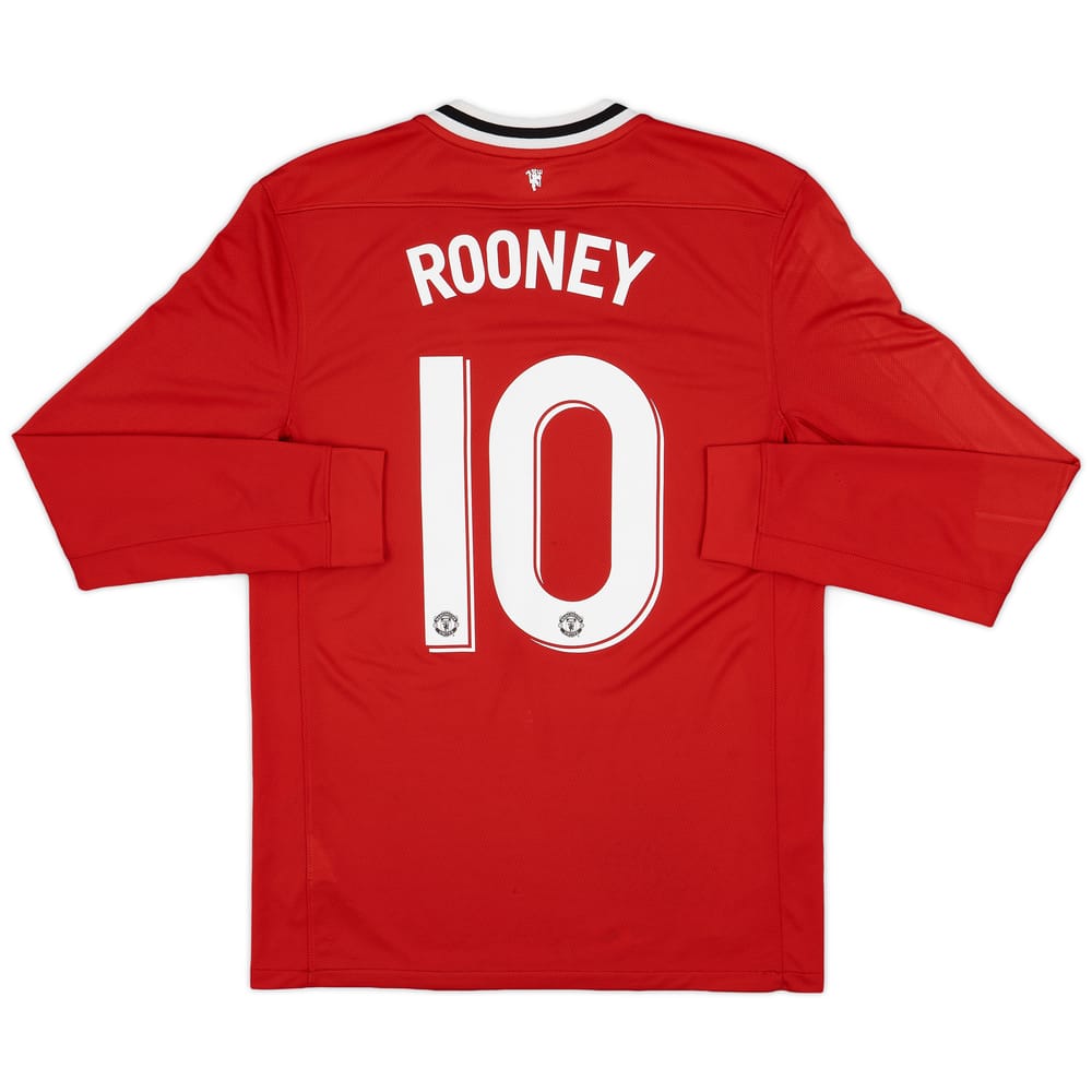 2011-12 Manchester United Home L/S Shirt Rooney #10 - 7/10 - (M)