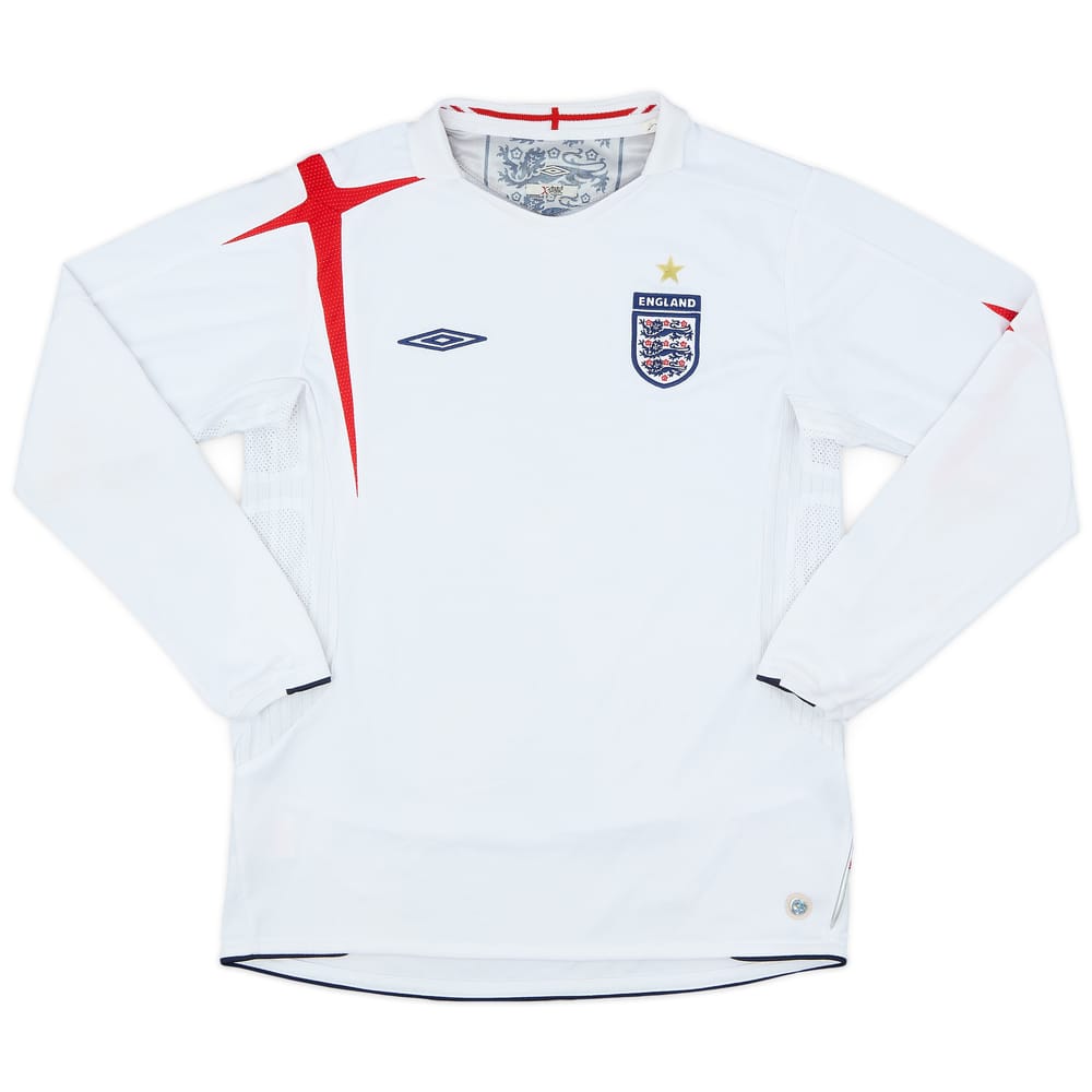 2005-07 England Home L/S Shirt - 9/10 - (L.Boys)