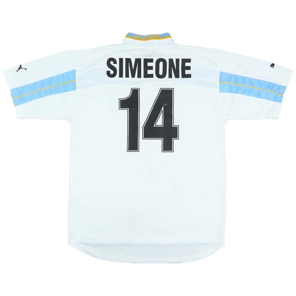 1999-00 Lazio Centenary Home Shirt Simeone #14 - 6/10 - (L)