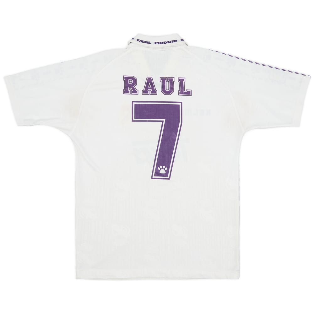 1996-97 Real Madrid Home Shirt Raul #7 - 4/10 - (XL)