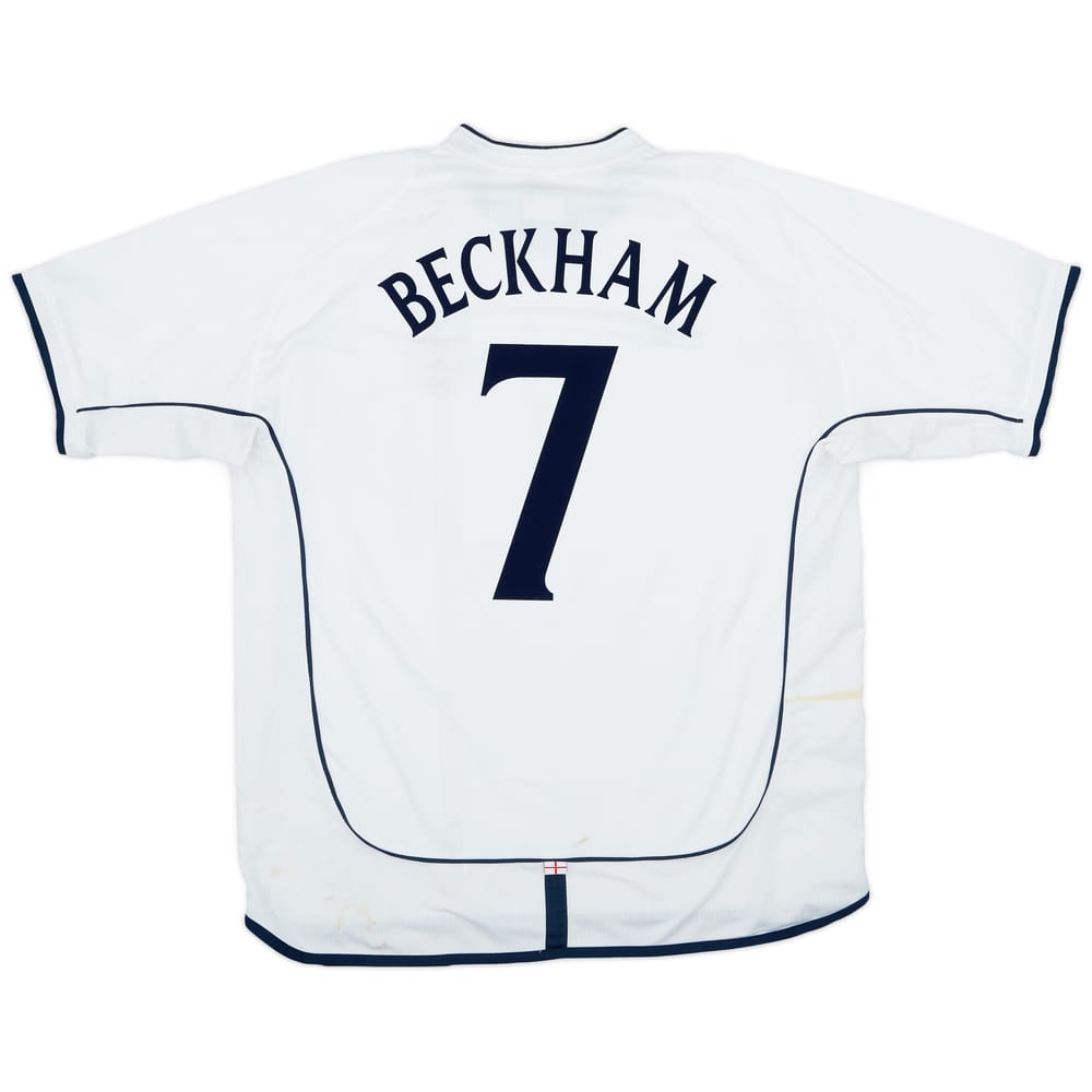 2001-03 England Home Shirt Beckham #7 - 7/10 - (XXL)