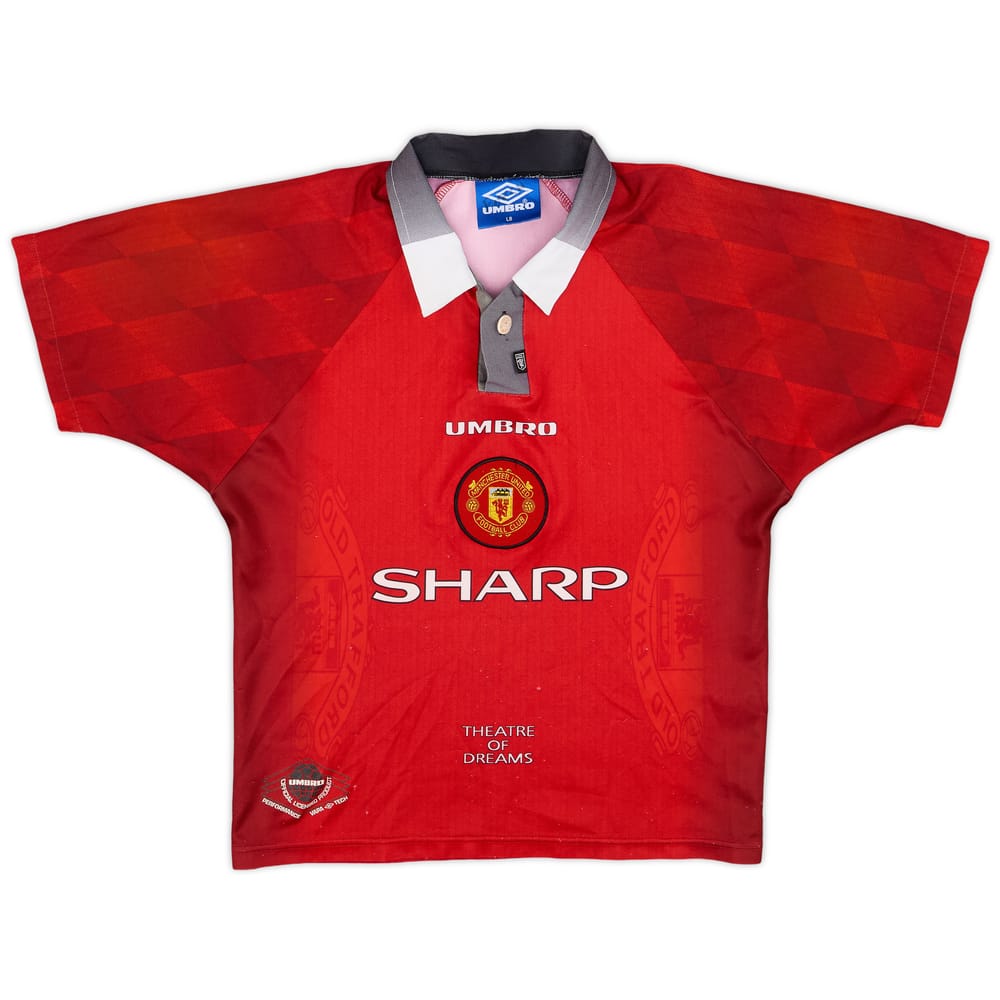 1996-98 Manchester United Home Shirt - 5/10 - (L.Boys)