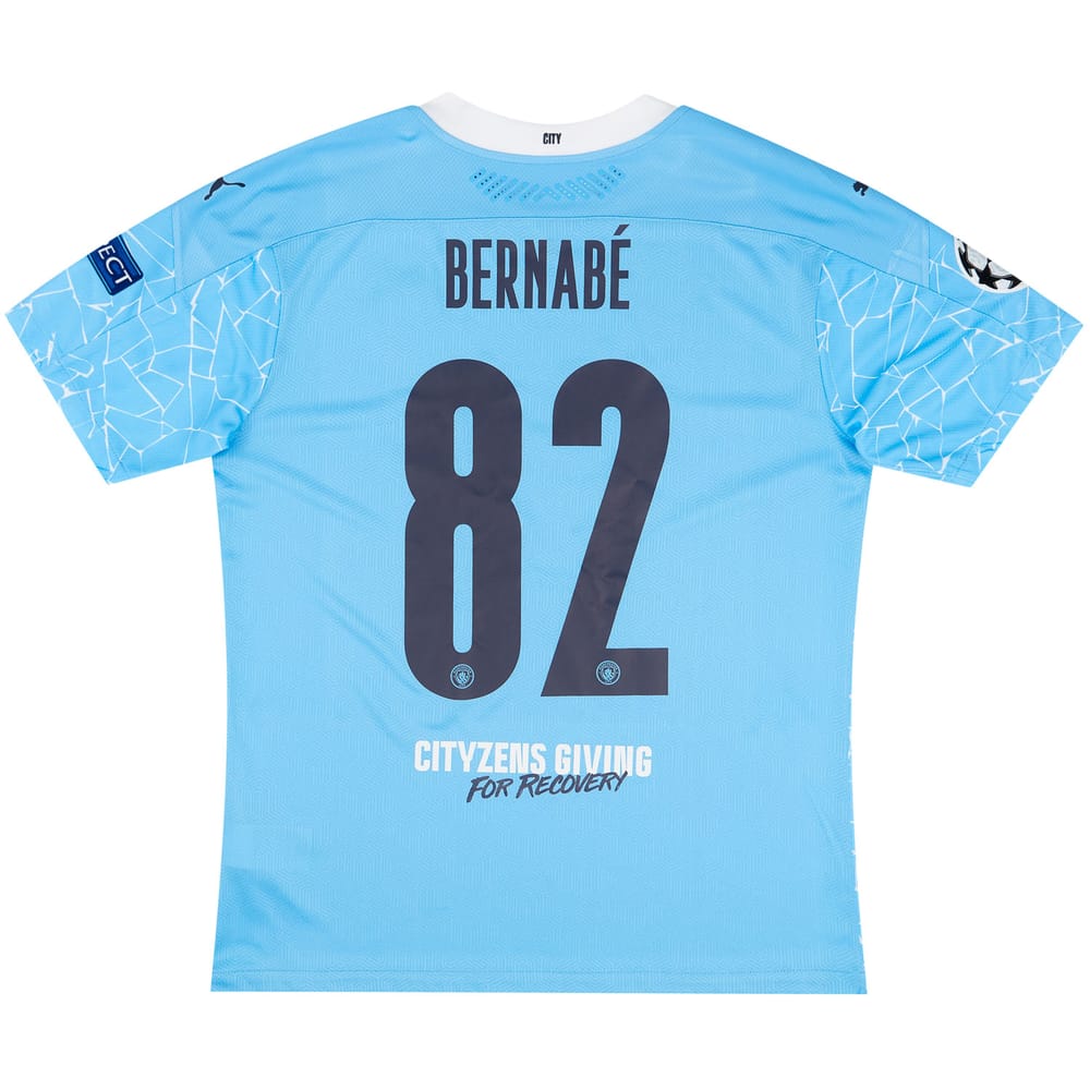 2020-21 Manchester City Champions League Final Home Shirt Bernabe #82 (v Chelsea)