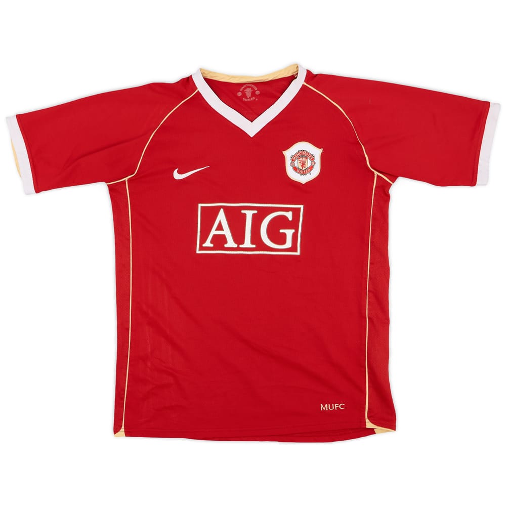 2006-07 Manchester United Home Shirt - 7/10 - (L.Boys)