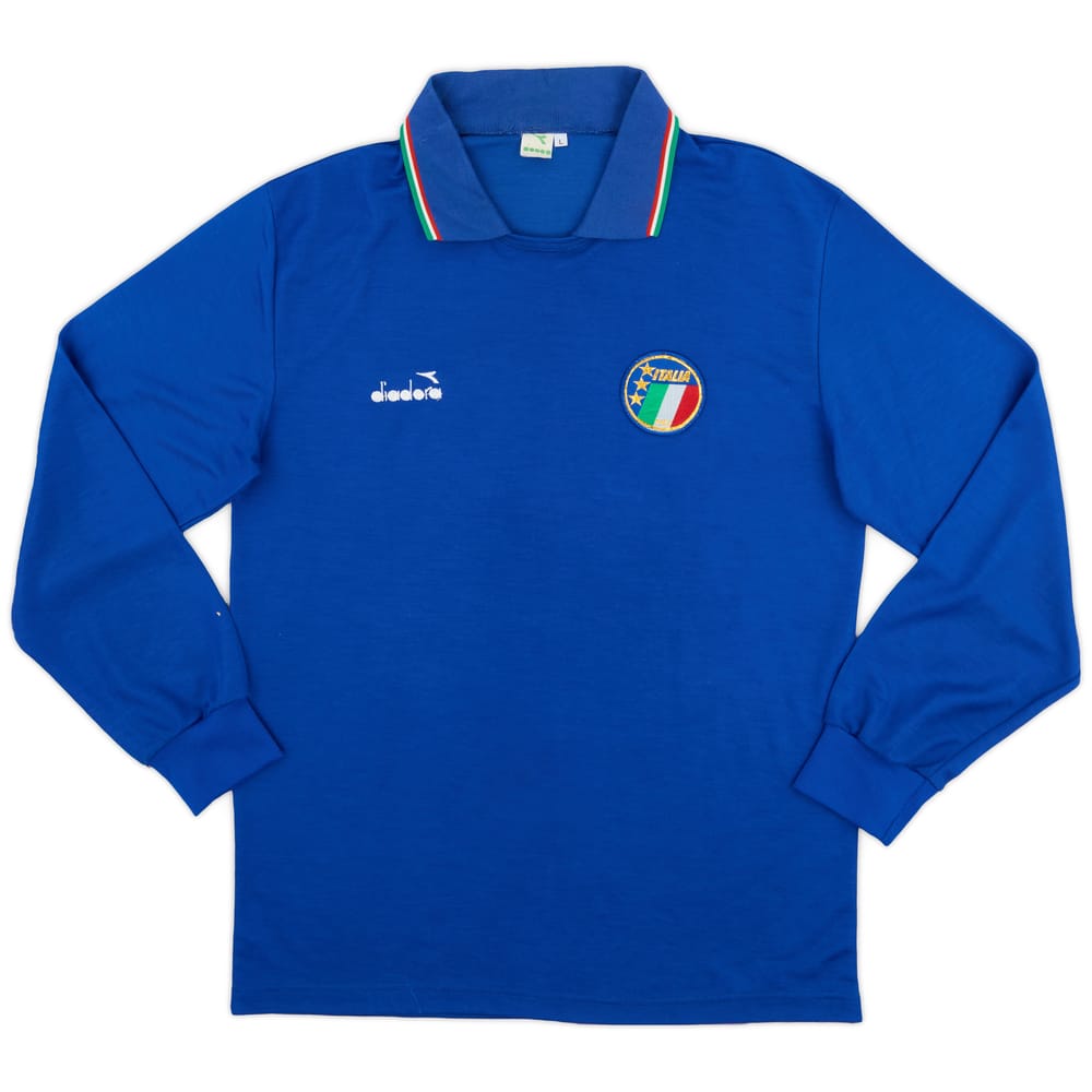 1986-88 Italy Home L/S Shirt - 8/10 - (L)