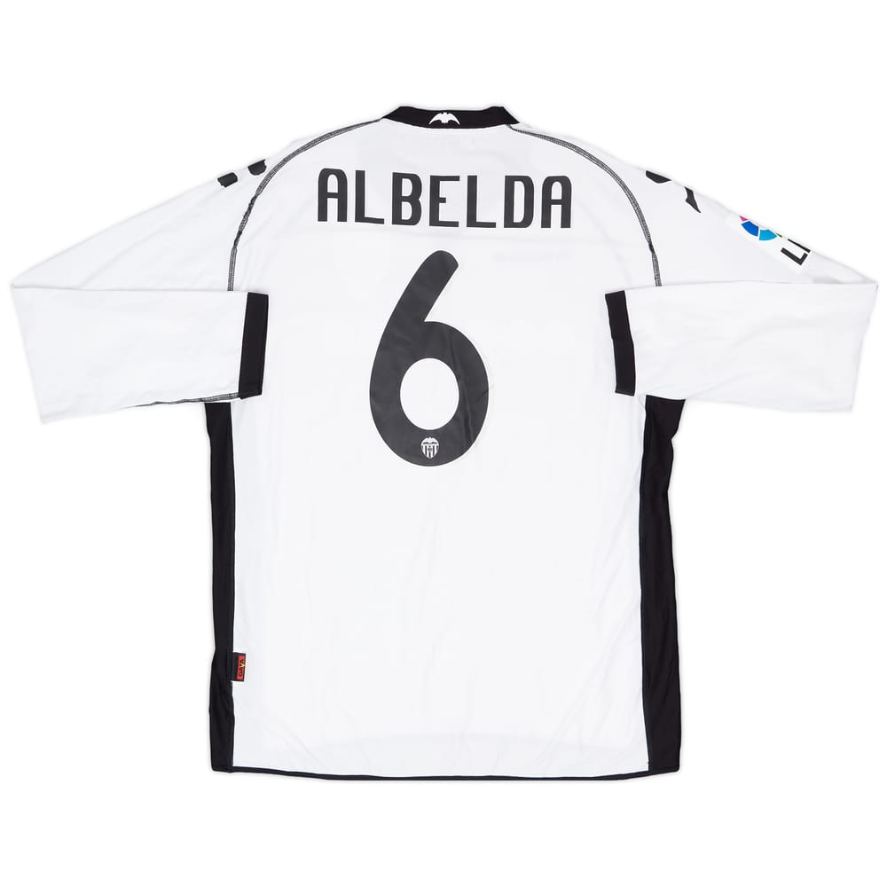 2010-11 Valencia Player Issue Home L/S Shirt Albelda #6 - 9/10 - (XL)
