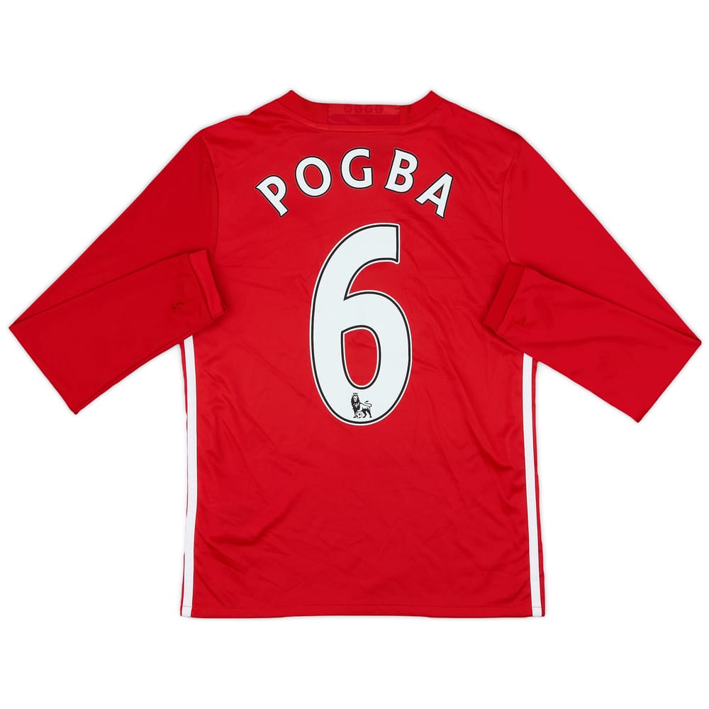 2016-17 Manchester United Home L/S Shirt Pogba #6 - 5/10 - (M.Boys)