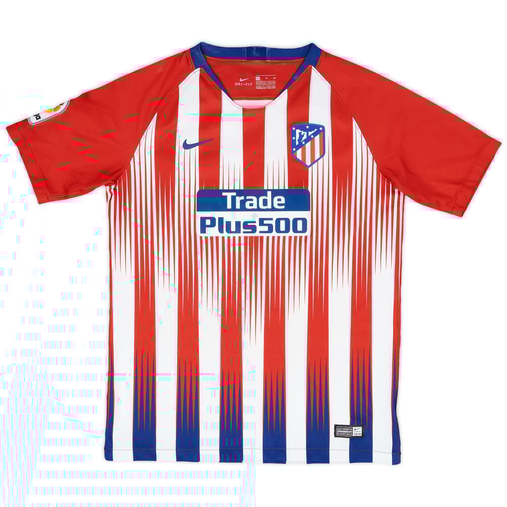 2018-19 Atletico Madrid Home Shirt - 8/10 - (XL.Boys)