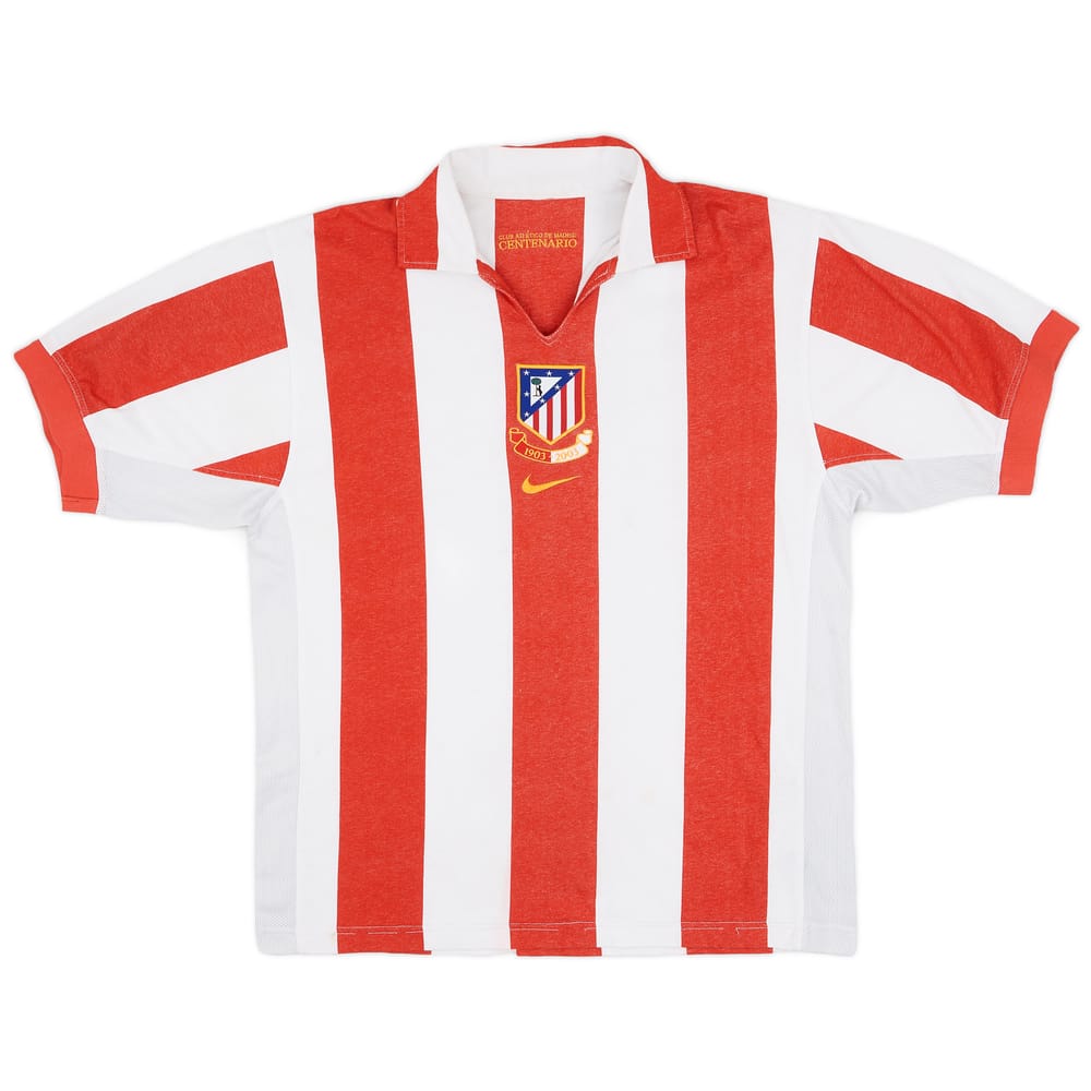 2003-04 Atletico Madrid Centenary Home Shirt - 7/10 - (L)