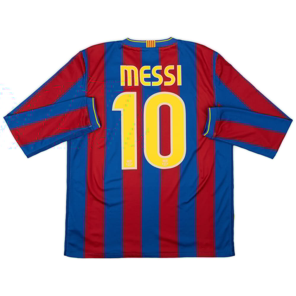 2009-10 Barcelona Home L/S Shirt Messi #10 - 8/10 - (M)