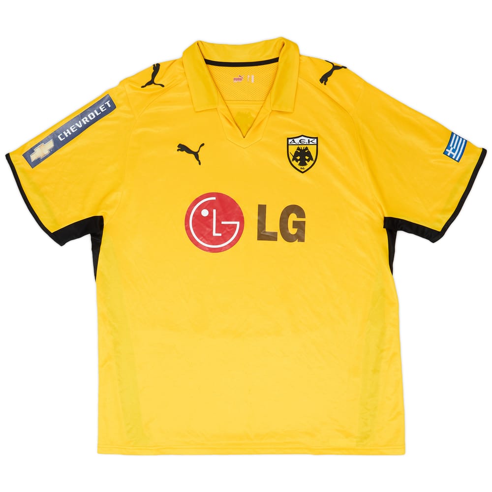 2008-09 AEK Athens Home Shirt - 8/10 - (XXL)