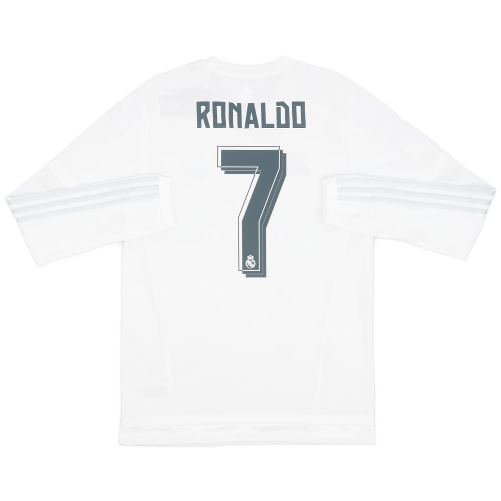 2015-16 Real Madrid Home L/S Shirt Ronaldo #7 (M)