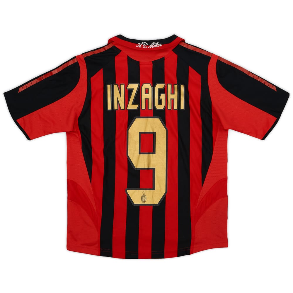 2005-06 AC Milan Home Shirt Inzaghi #9 - 7/10 - (M.Boys)