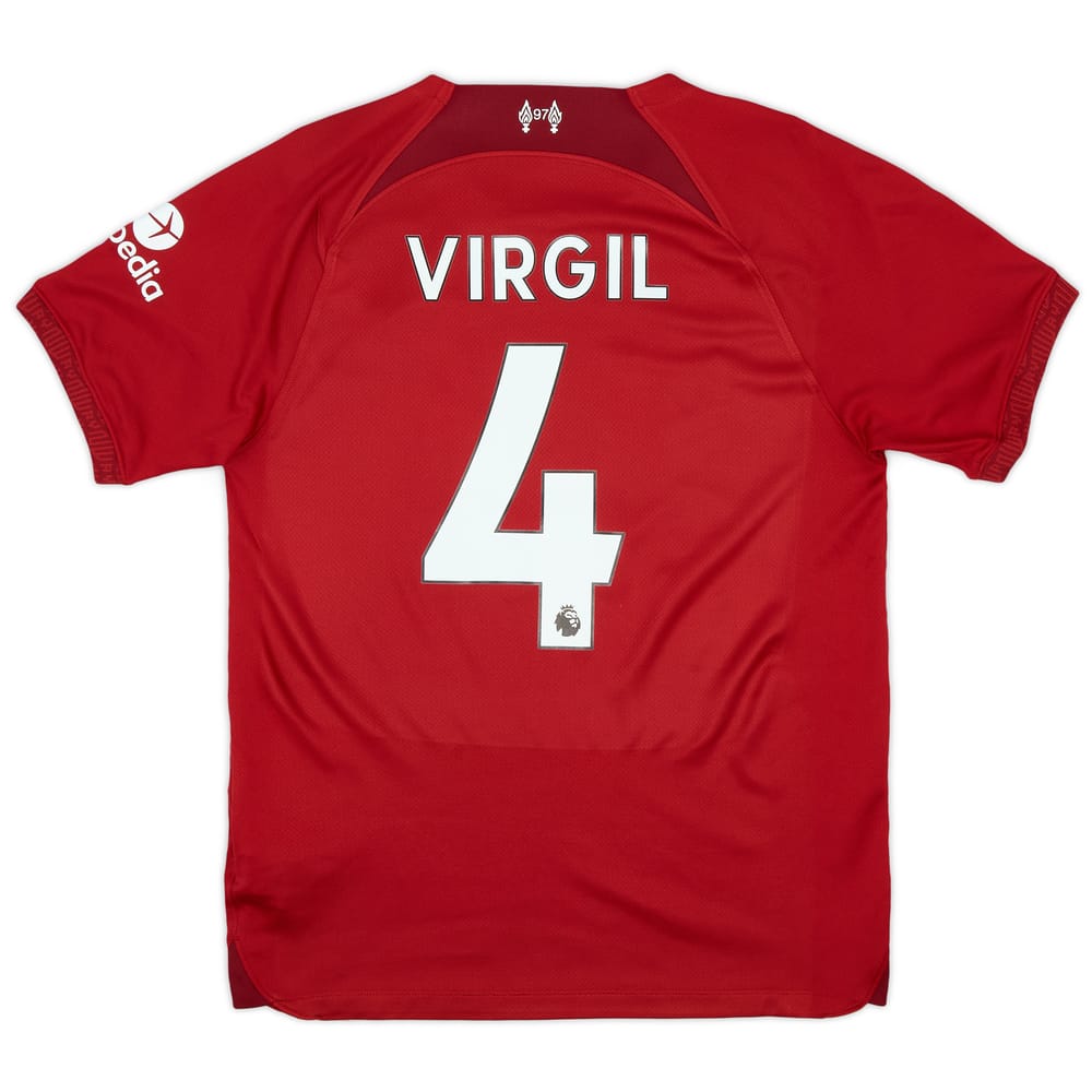 2022-23 Liverpool Home Shirt Virgil #4 - 8/10 - (S)