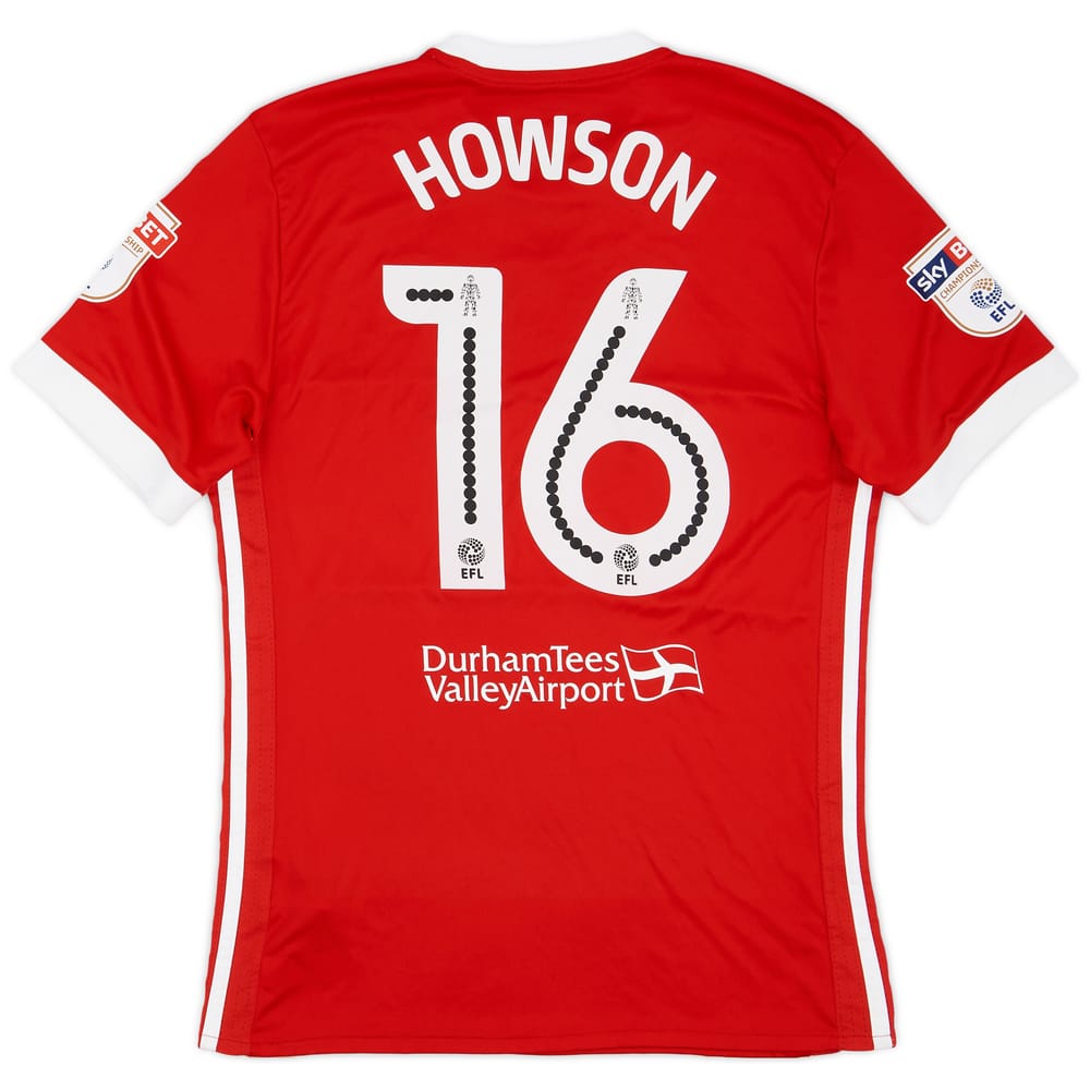2017-18 Middlesbrough Match Issue Home Shirt Howson #16