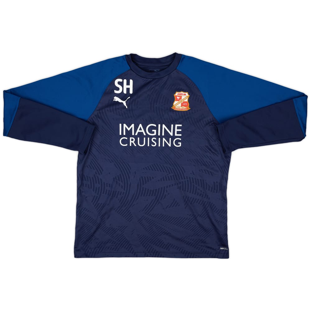 2018-19 Swindon Staff Issue Puma Drill Top SH - 8/10 - (L)