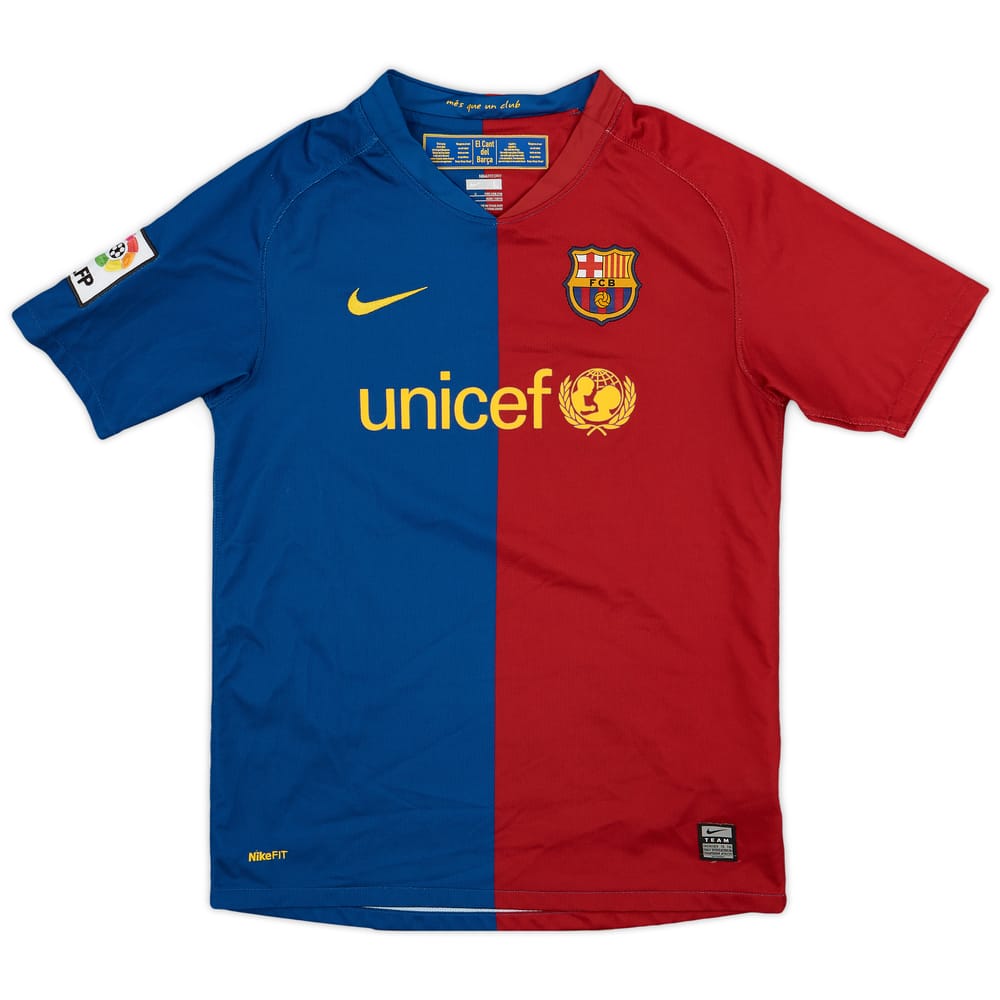 2008-09 Barcelona Home Shirt - 9/10 - (L.Boys)