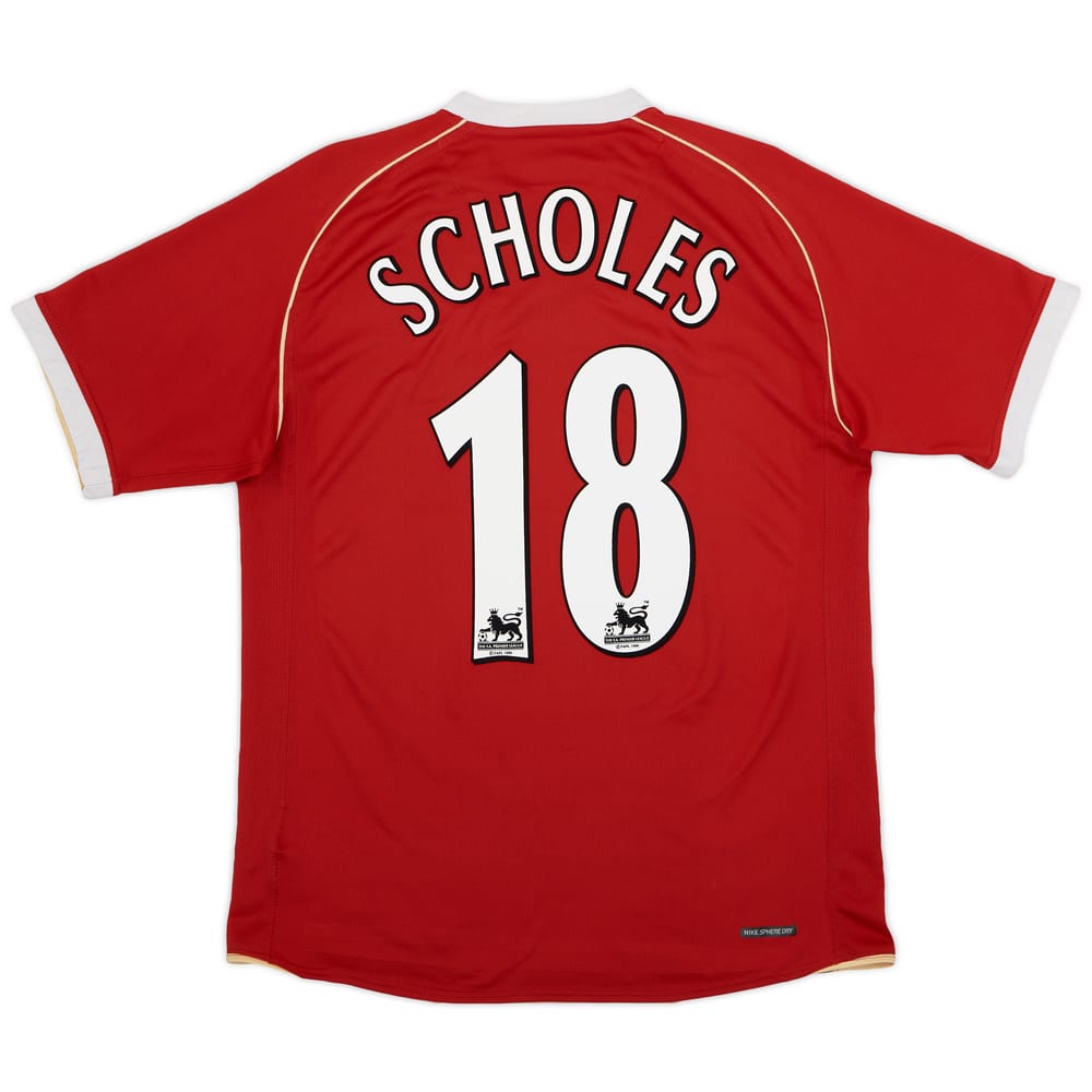 2006-07 Manchester United Home Shirt Scholes #18 - 6/10 - (M)