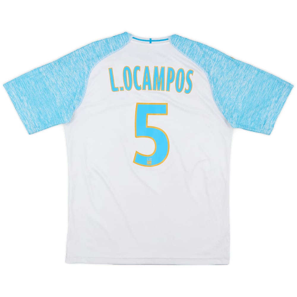2018-19 Olympique Marseille Home Shirt L.Ocampos #5 - 6/10 - (L)