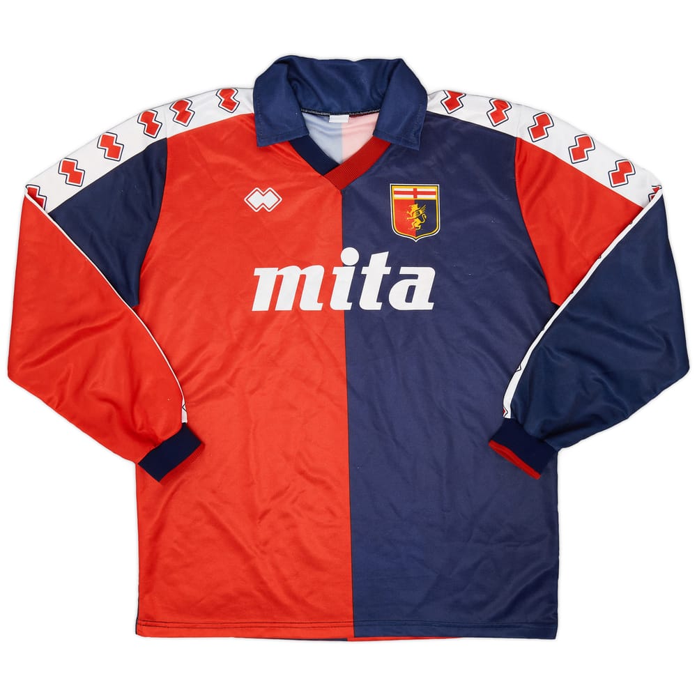 1989-90 Genoa Home L/S Shirt - 8/10 - (XL)