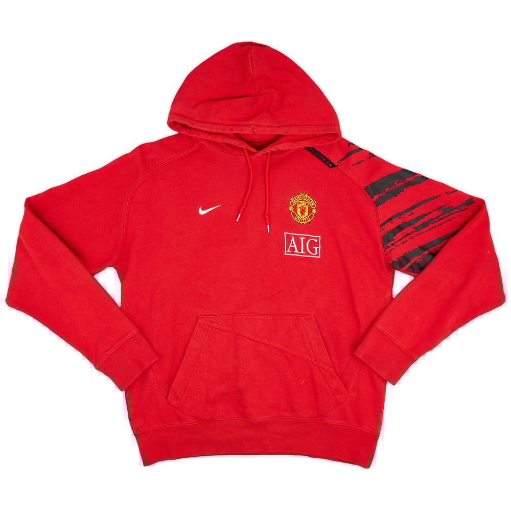 2007-08 Manchester United Nike Hooded Top - 8/10 - (L)