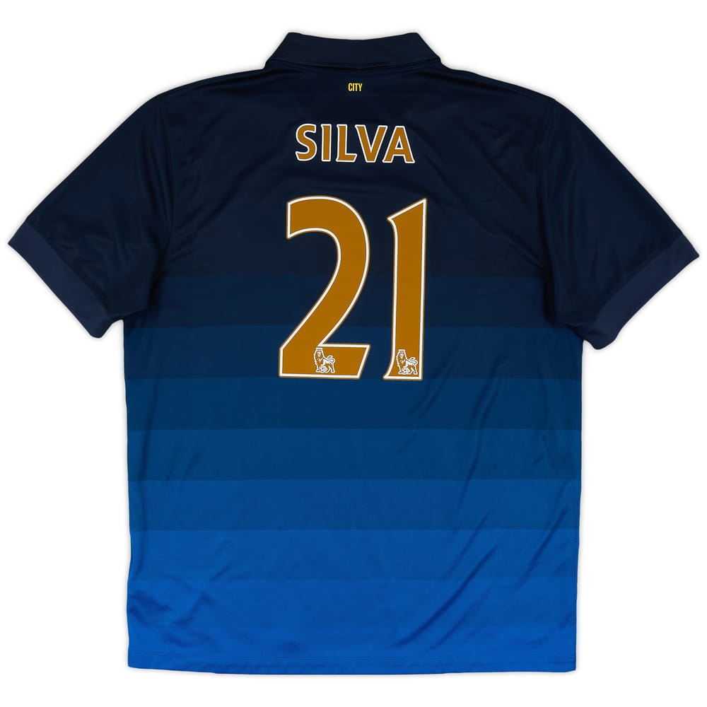 2014-15 Manchester City Away Shirt Silva #21 - 7/10 - (XL)