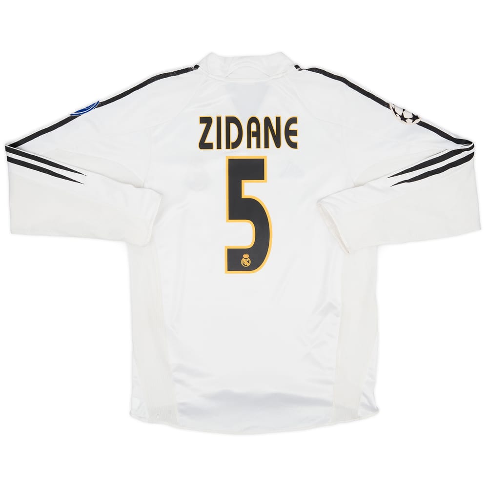 2004-05 Real Madrid Home L/S Shirt Zidane #5 - 6/10 - (S)