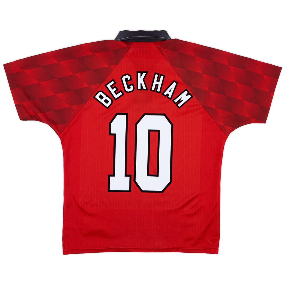 1996-98 Manchester United Home Shirt Beckham #10 - 8/10 - (M)