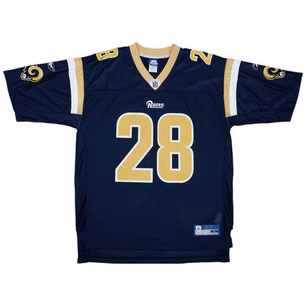 2002-04 St Louis Rams Faulk #28 Reebok On Field Home Jersey - 8/10 - (L)