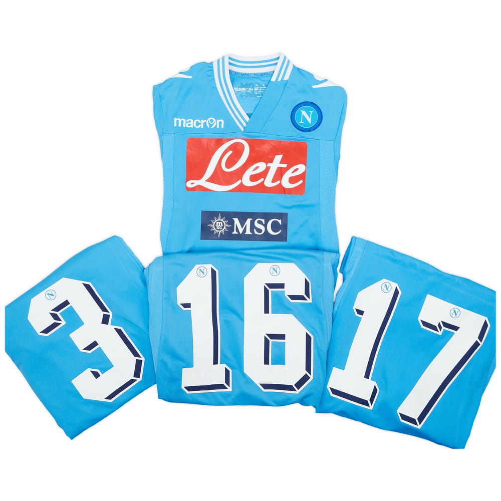 2012-13 Napoli Player Issue Home L/S Shirt - 3/10 - (M)