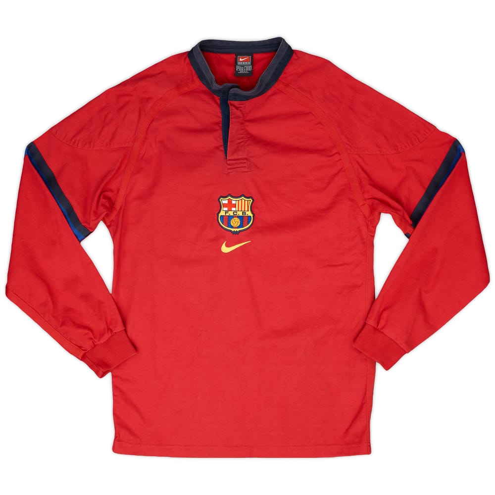 2000-01 Barcelona Nike Polo L/S Shirt - 9/10 - (L)