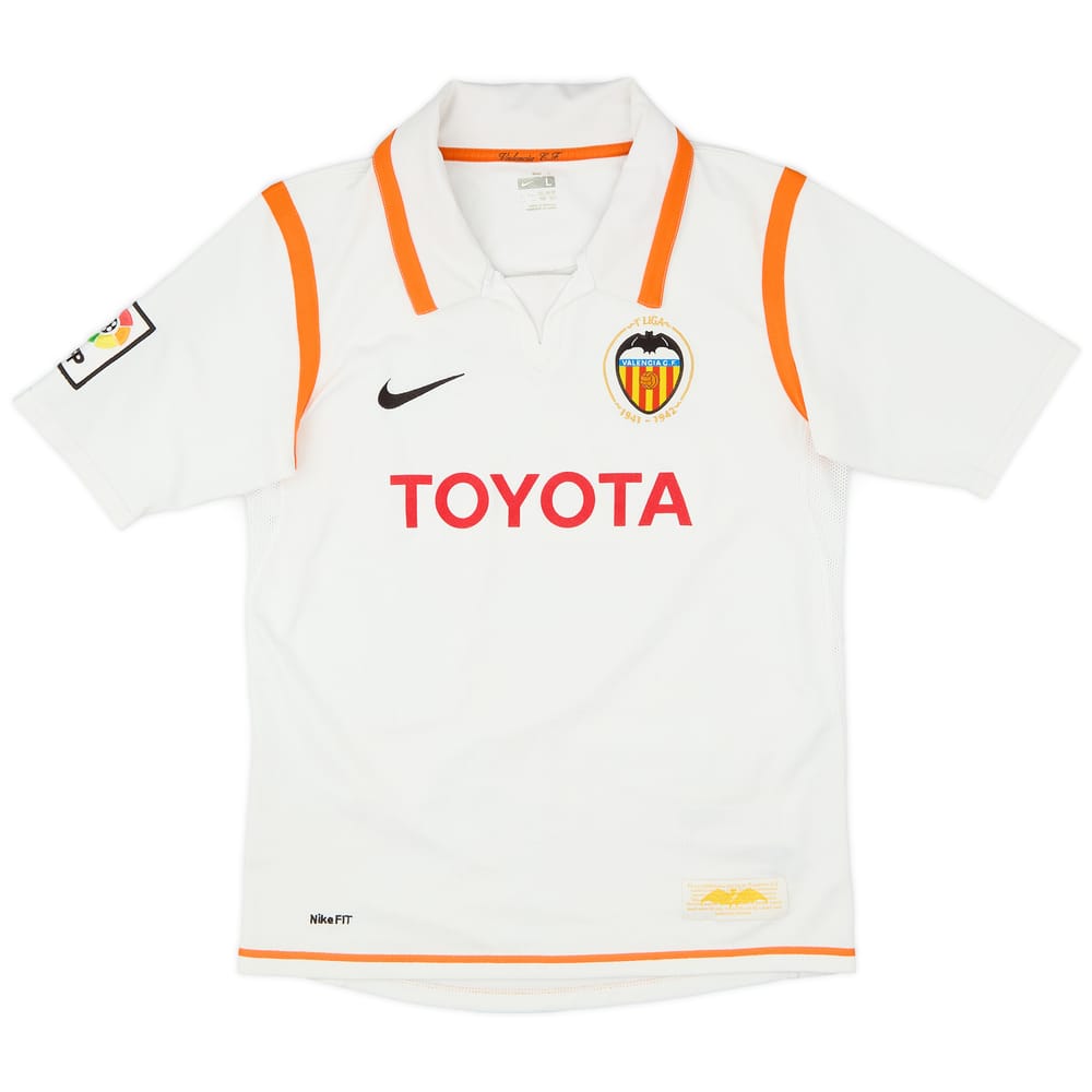2007-08 Valencia Home Shirt - 9/10 - (L.Boys)