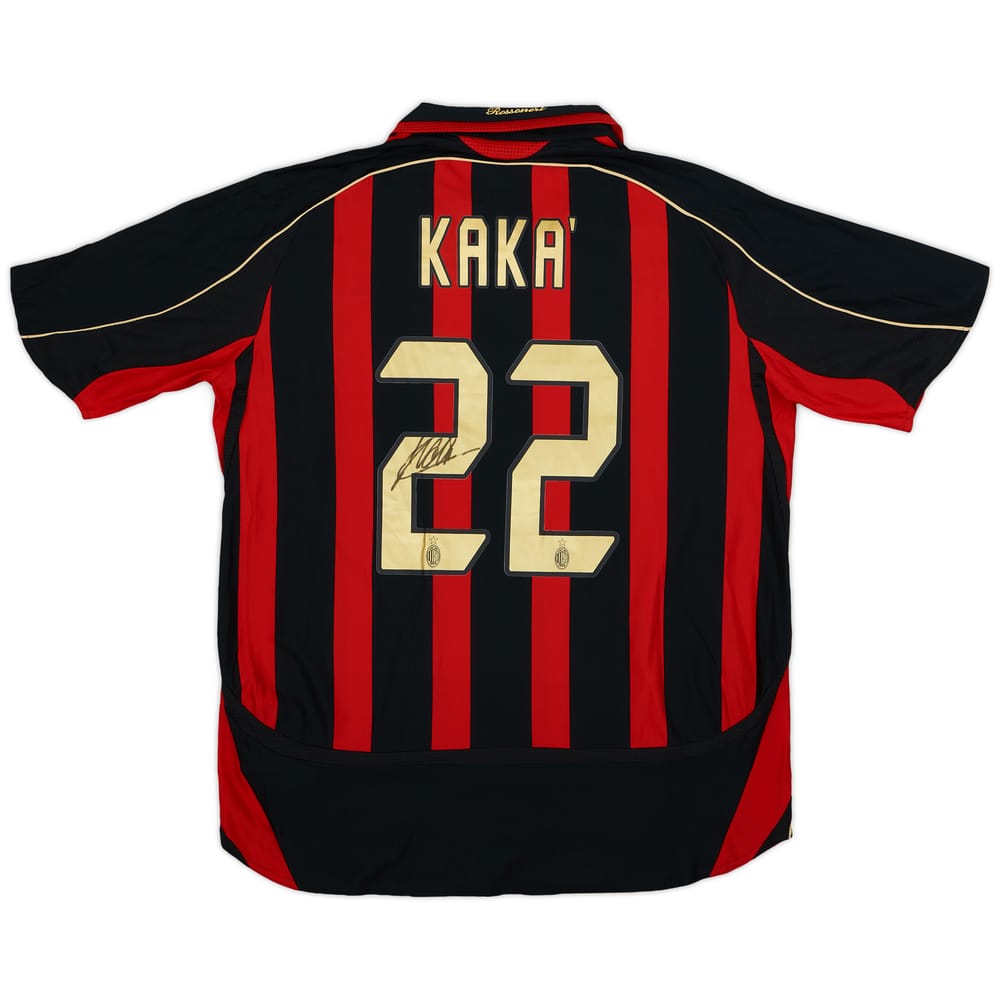 2006-07 AC Milan Signed Home Shirt Kaka #22 - 5/10 - (XL)