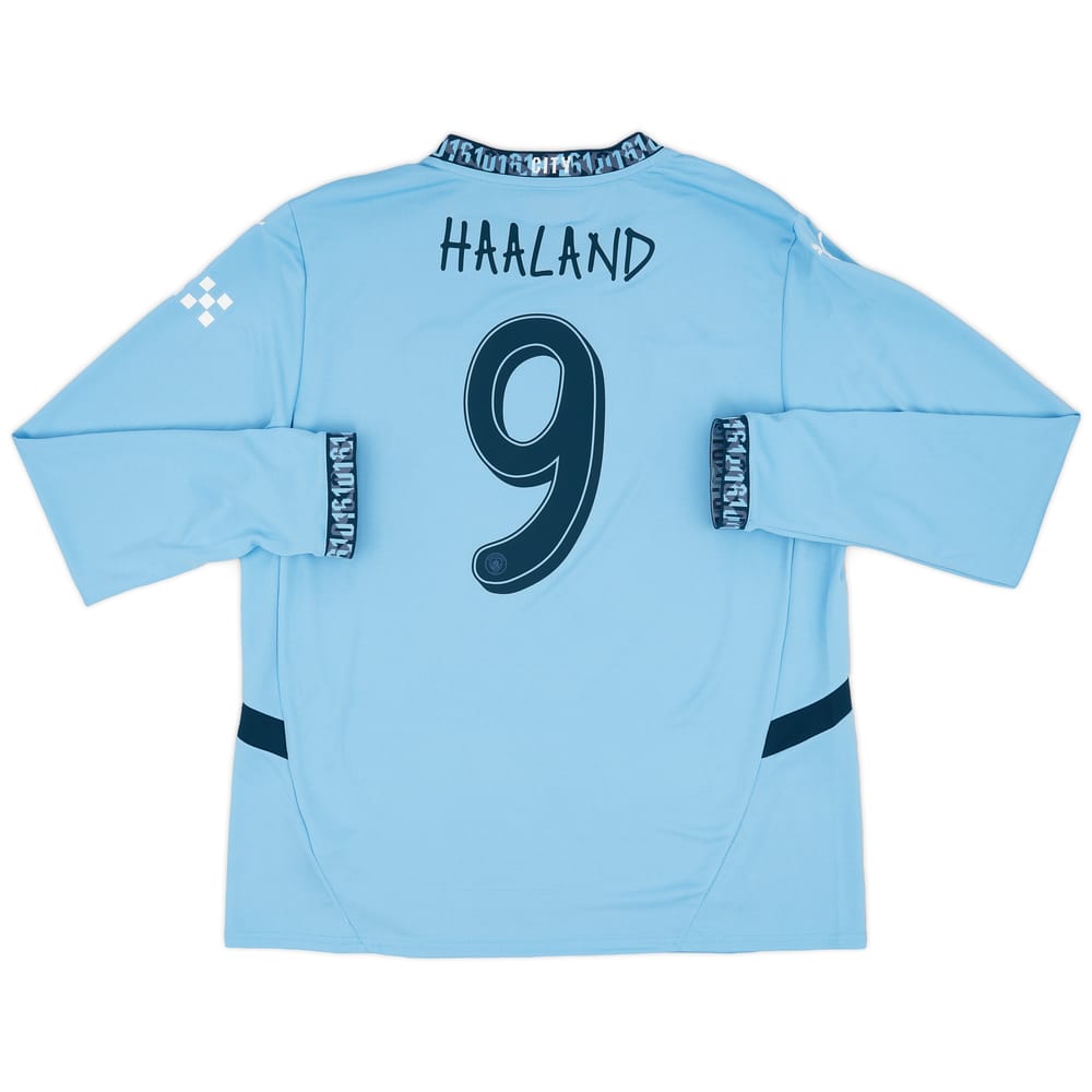 2024-25 Manchester City Home L/S Shirt Haaland #9 - 9/10 - (XL)
