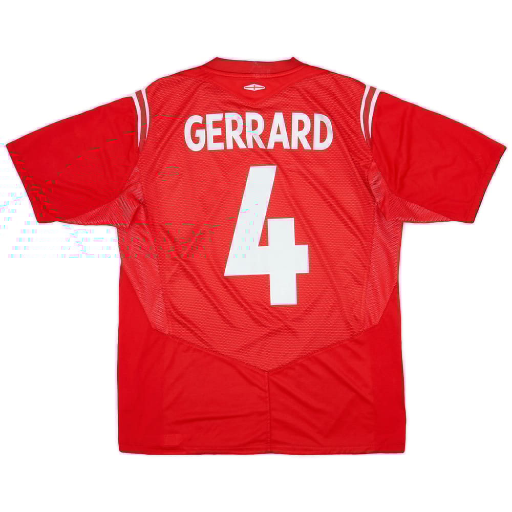 2004-06 England Away Shirt Gerrard #4 - 6/10 - (L)