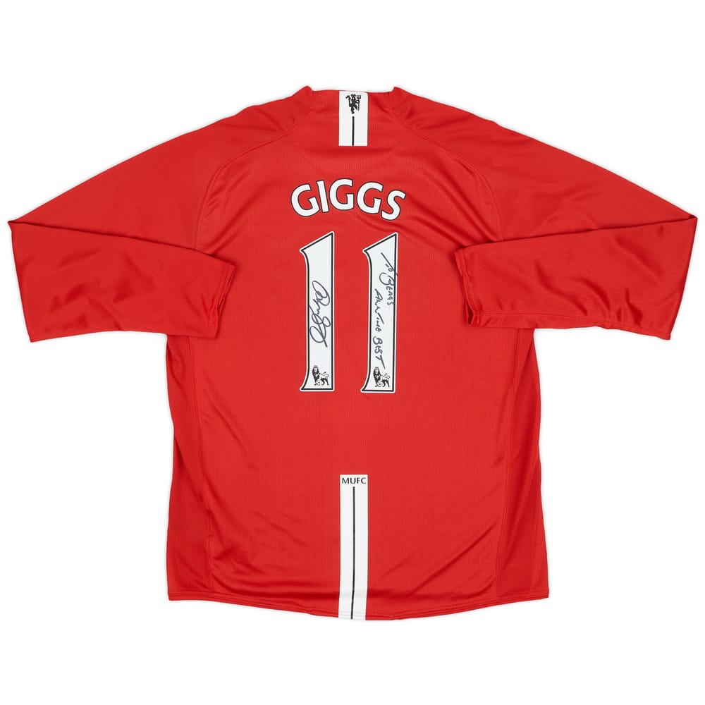 2007-09 Manchester United Signed Home Shirt Giggs #11