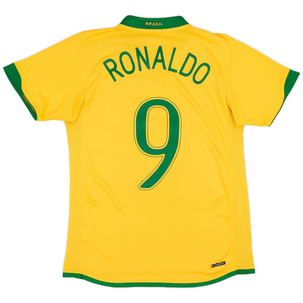 2006-08 Brazil Home Shirt Ronaldo #9 - 8/10 - (M)