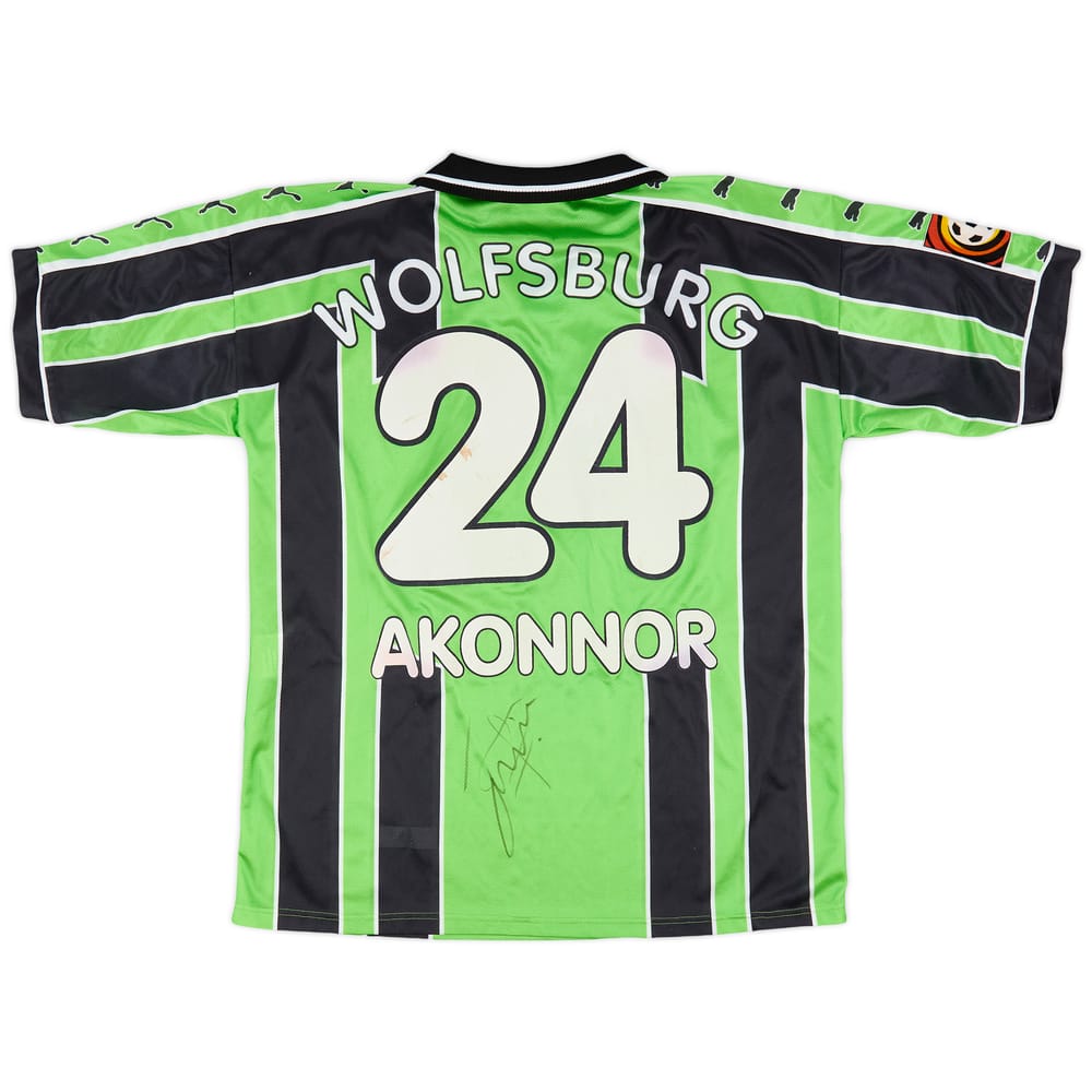 1998-99 Wolfsburg Match Issue Home Shirt Akonnor #24
