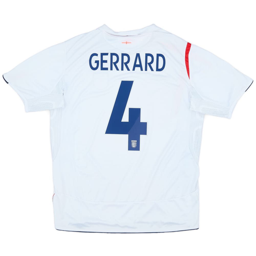 2005-07 England Home Shirt Gerrard #4 - 5/10 - (XL)