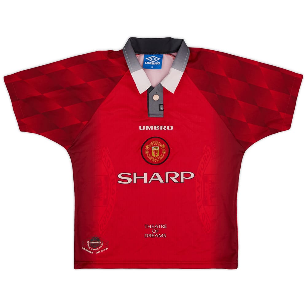 1996-98 Manchester United Home Shirt - 8/10 - (L.Boys)