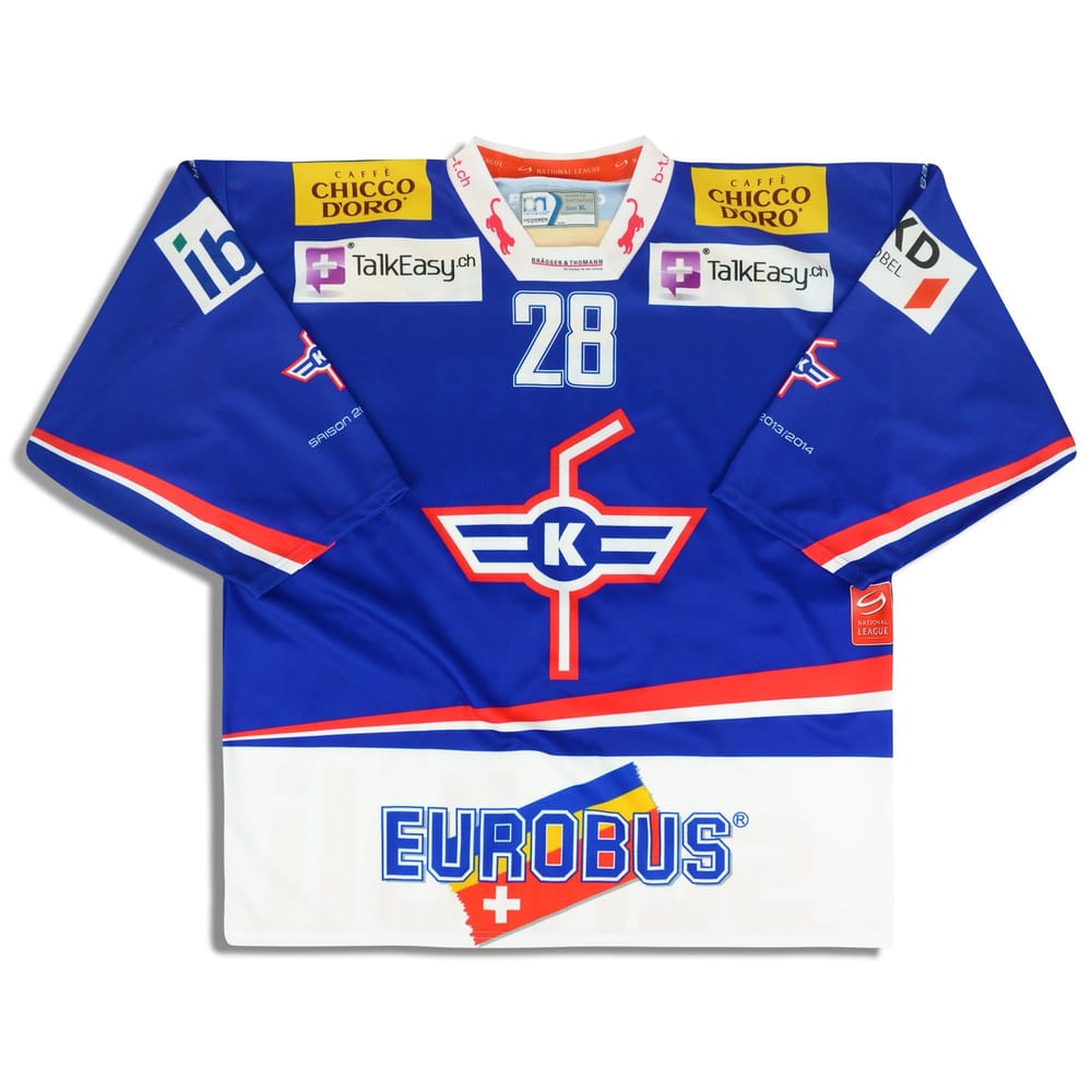 2013-14 Kloten Flyers Gerber #28 Ochsner Jersey (Home) XL
